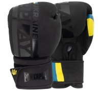 Боксерські рукавиці PowerPlay 3021 Ukraine Чорні 16 унцій