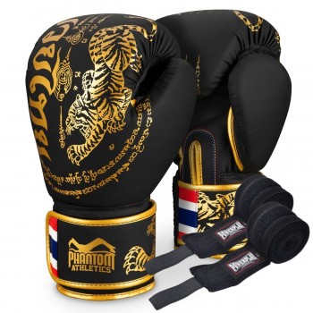 Боксерські рукавиці Phantom Muay Thai Black Gold 12 унцій (Бинти 4м. в подарунок) Боксерські рукавиці Phantom Muay Thai Black Gold 12 унцій (Бинти 4м. в подарунок)
