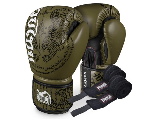 Боксерські рукавиці Phantom Muay Thai Army 12 унцій (Бинти 4м. в подарунок) Боксерські рукавиці Phantom Muay Thai Army 12 унцій (Бинти 4м. в подарунок)