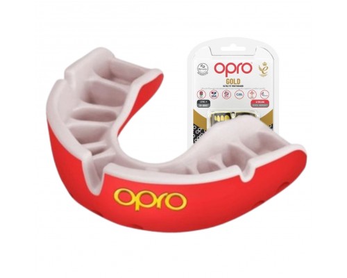 Капа OPRO Gold доросла (вік 11+) Red/Pearl (art.102504004)