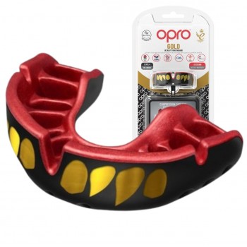 Капа OPRO Gold доросла (вік 11+)  JAWS Black/Red (art.102504011)