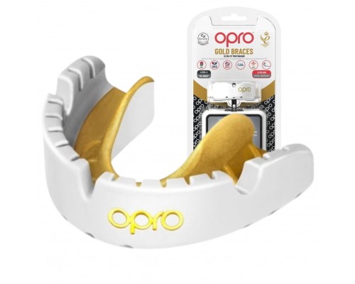 Капа OPRO Gold Braces під брекети доросла (вік 11+) White/Gold (art.102506004)
