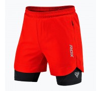 Компресійні шорти для RDX MMA T16 2-в-1 RED/BLACK-S