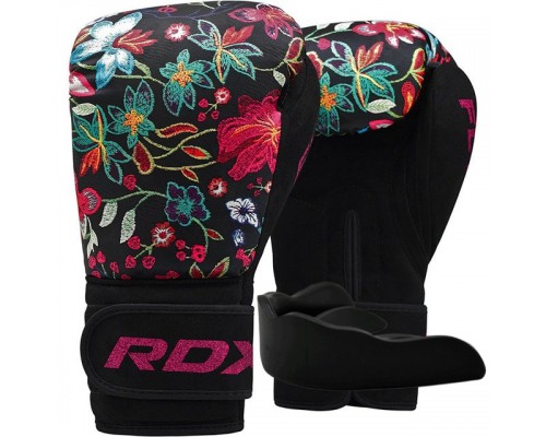 Боксерські рукавиці RDX FL-3 FLORAL BLACK-8 унцій (капа в комплекті)