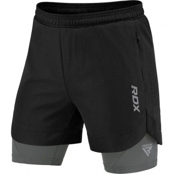 Компресійні шорти для RDX MMA T16 2-в-1 BLACK/GREY-S