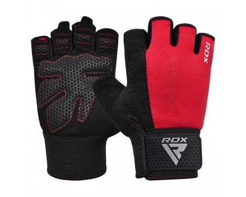 Рукавички для фітнесу RDX W1 HALF RED PLUS-S