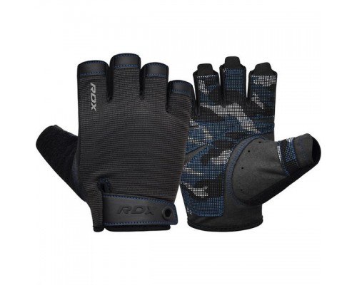 Рукавички для фітнесу RDX T2 Half Blue PLUS-S