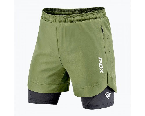 Компресійні шорти для RDX MMA T16 2-в-1 GREN/BLACK-XL