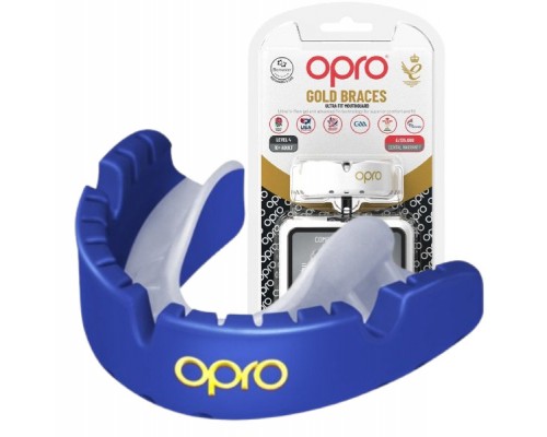 Капа OPRO Gold Braces під брекети доросла (вік 11+) Dark Blue/Pearl (art.102506002)