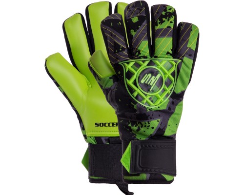 Воротарські рукавиці SOCCERMAX GK-017 зелений-чорний