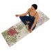 Коврик для йоги Замшевый Record FI-5662-32 размер 183x61x0,3см бежевый-салатовый с цветочным принтом