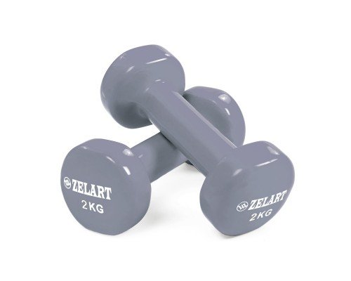Гантели для фитнеса виниловые 2штуки Zelart Beauty TA-5225-2 (2x2кг) (2шт, цвета в ассортименте)