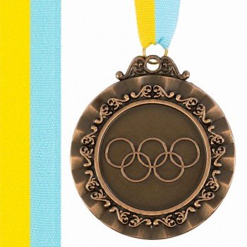Медаль спортивная с лентой цветная тематическая SP-Sport Олимпиада ø6,5см C-6859 (металл, ø6,5см, 45g, 1-золото, 2-серебро, 3-бронза)
