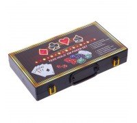 Набор для покера в пластиковом кейсе Texas Holdem Poker set SP-Sport 300S-C 300 фишек (300 фишек, с номиналом, 2 кол.карт,37x21x7см,5куб)