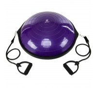 Балансировочная платформа полусфера BOSU с эспандерами Zelart BS-1590 (пластик, PVC, h-22см, d-63см, 6500гр, цвета в ассортименте)