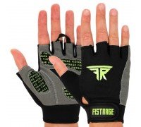Перчатки для фитнеса и тренировок FISTRAGE VL-6025 размер S-XL (PVC, PL, открытые пальцы, р-р S-XL, черный)