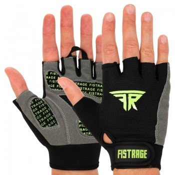 Перчатки для фитнеса и тренировок FISTRAGE VL-6025 размер S-XL (PVC, PL, открытые пальцы, р-р S-XL, черный)