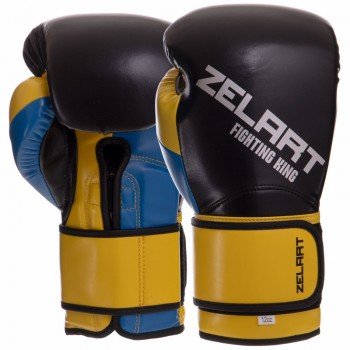 Перчатки боксерские на липучке PU Zelart BO-2887 (размер 10-12oz, цвета в ассортименте)