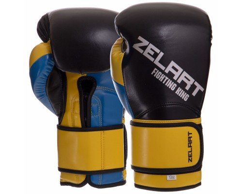 Перчатки боксерские на липучке PU Zelart BO-2887 (размер 10-12oz, цвета в ассортименте)