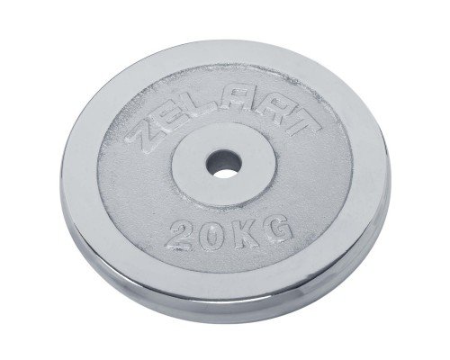 Блины диски хромированные внутренний ø31мм Zelart TA-7786-20 20кг (чугун хромированный)