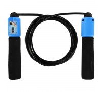 Скакалка со счетчиком и PVC жгутом SP-Sport FI-2512 (l-2,8м, d-5мм, черный-синий)