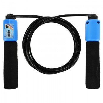 Скакалка со счетчиком и PVC жгутом SP-Sport FI-2512 (l-2,8м, d-5мм, черный-синий)