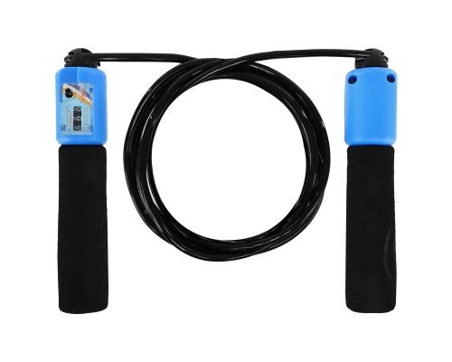 Скакалка со счетчиком и PVC жгутом SP-Sport FI-2512 (l-2,8м, d-5мм, черный-синий)