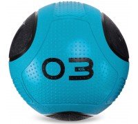 Медбол мяч медицинский Medicine Ball Zelart FI-2620-3 3кг (MD1275-3) (резина, d-21,6см, синий-черный)