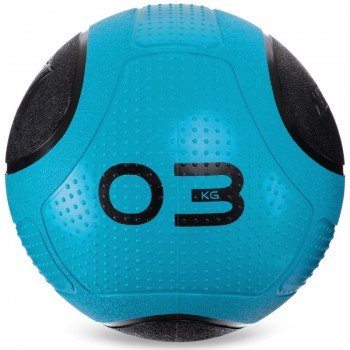 Медбол мяч медицинский Medicine Ball Zelart FI-2620-3 3кг (MD1275-3) (резина, d-21,6см, синий-черный)
