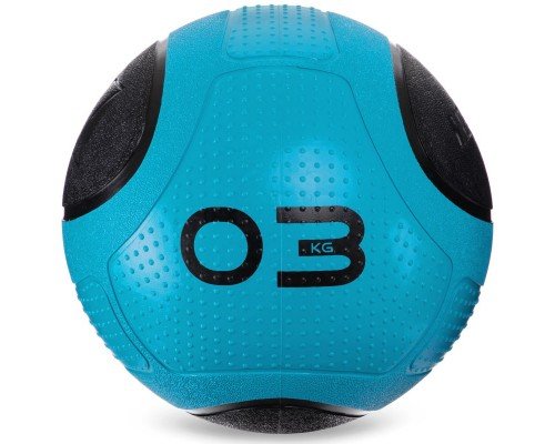 Медбол мяч медицинский Medicine Ball Zelart FI-2620-3 3кг (MD1275-3) (резина, d-21,6см, синий-черный)