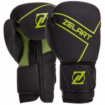 Перчатки боксерские на липучке кожаные Zelart VL-3149 (размер 10-12oz, цвета в ассортименте)