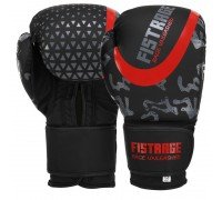 Перчатки боксерские FLEX FISTRAGE VL-6488 (размер 10-14oz, черный-красный)