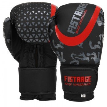 Перчатки боксерские FLEX FISTRAGE VL-6488 (размер 10-14oz, черный-красный)