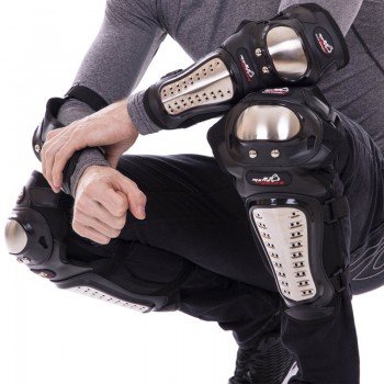 Комплект мотозащиты наколенники и налокотники SP-Sport PRO-BIKER X HJ-01 (полиэстер, ABS-пластик, металл, черный)