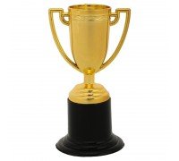 Кубок спортивный наградной SP-Sport World TF019 (металл, пластик, h-10см, b-5,5см, d чаши-3см, золото)