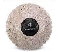 Слэмбол мяч набивной для кроссфита и фитнеса Slam Ball Zelart FI-4905-4 4кг (резина, песок, d-см, серый)