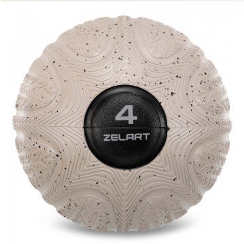 Слэмбол мяч набивной для кроссфита и фитнеса Slam Ball Zelart FI-4905-4 4кг (резина, песок, d-см, серый)