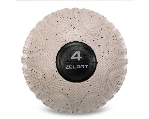 Слэмбол мяч набивной для кроссфита и фитнеса Slam Ball Zelart FI-4905-4 4кг (резина, песок, d-см, серый)