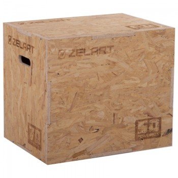 Бокс плиометрический тумба для кроссфита Плиобокс Wood Plyo box Zelart FI-3636-2 (MD6506) (дерево, размер 50х60х70см, светло-коричневый)