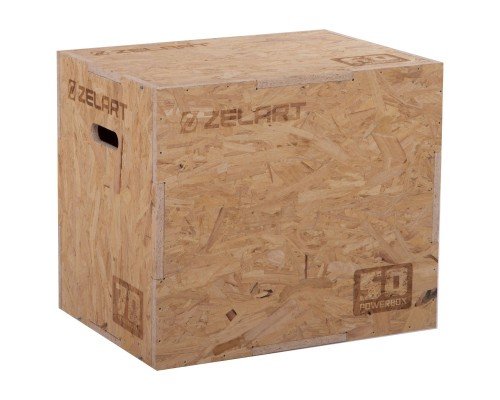 Бокс плиометрический тумба для кроссфита Плиобокс Wood Plyo box Zelart FI-3636-2 (MD6506) (дерево, размер 50х60х70см, светло-коричневый)