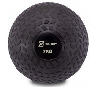 Слэмбол мяч набивной для кроссфита и фитнеса Slam Ball Zelart FI-7474-7 7кг (PVC, минеральный наполнитель, d-23см, черный)