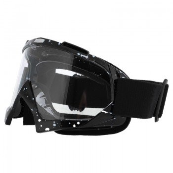 Мотоочки SP-Sport MT003-1-BK2 прозрачный визор (TPU, цвет оправы-черный с белыми вкраплениями)
