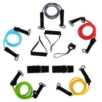 Эспандер Resistance Band многофункциональный 5 жгутов Zelart FI-5449 (5 эсп,креп.на дверь, 2 рукоят, 2 лямки) MD1397