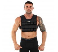 Жилет утяжелитель с регулируемым весом Zelart WEIGTH VEST TA-7815-20 1-20кг (оксфорд, наполнитель-металлические вставки, черный)