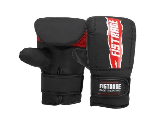Снарядные перчатки-блинчики для бокса FLEX FISTRAGE VL-6513 (р-р S-XL, черный-красный)