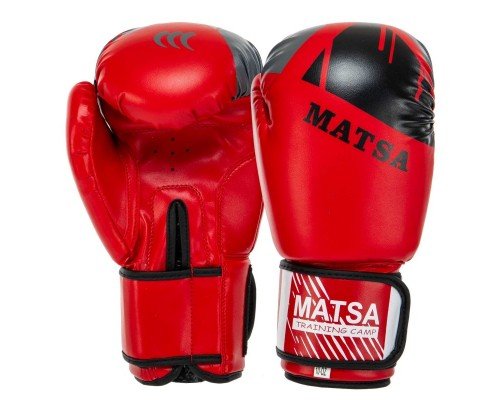 Перчатки боксерские на липучке PU MATSA MA-7301 (размер 8-12oz, цвета в ассортименте)