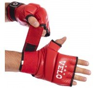 Перчатки для смешанных единоборств MMA кожаные VELO ULI-4023 (р-р S-XL, цвета в ассортименте)