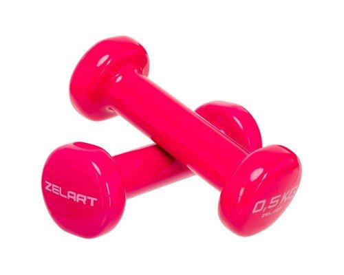 Гантели для фитнеса виниловые 2штуки Zelart Beauty TA-5225-0_5 (2x0,5кг) (2шт, цвета в ассортименте)