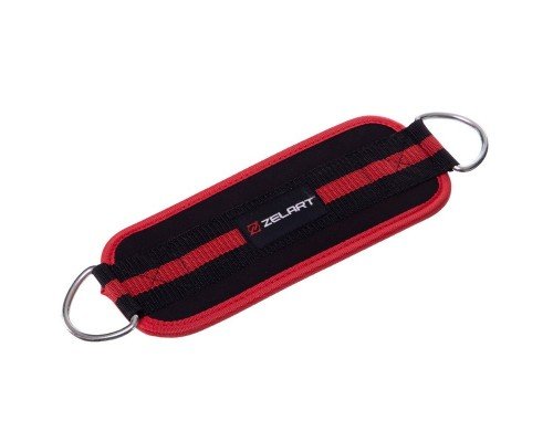Лямка для ног 1 штука Zelart SB-167051 (нейлон, р-р 30х10см, черный-красный)