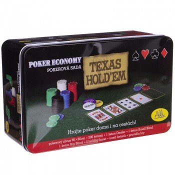 Набор для покера в металлической коробке Texas Holdem Poker set  SP-Sport IG-1104215 200 фишек (200 фишек, с номиналом, 2 кол.карт,полотно)